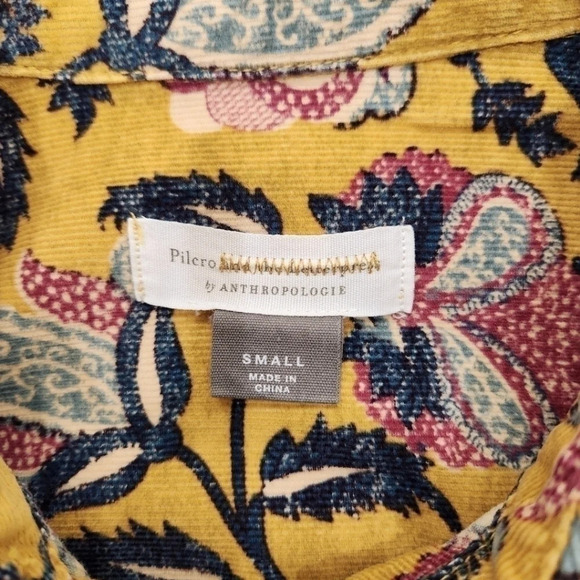 Pilcro by Anthropologie , Vintage Paisley Floral Gold/Navy, US Women's Small - Picture 5 of 8